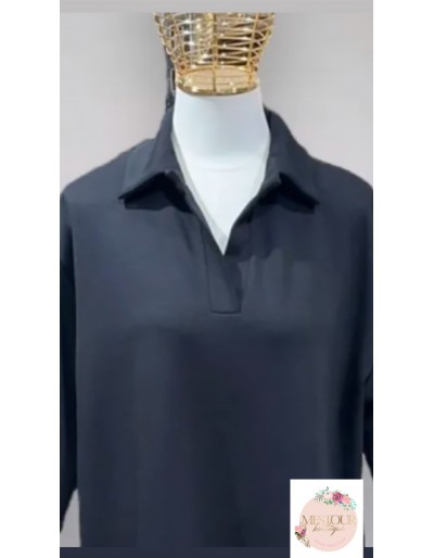 Robe Saya Col Polo Noir