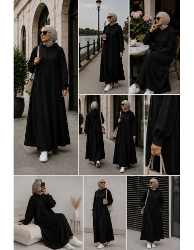Robe Sweat Longue Noir