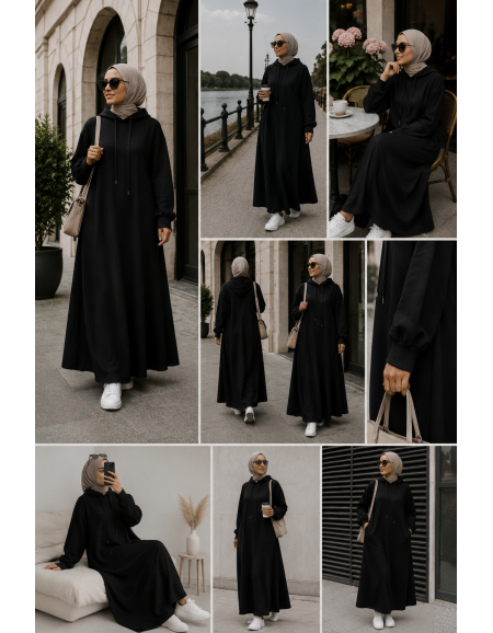 Robe Sweat Longue Noir