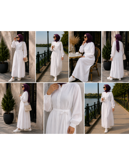 Robe chemise gaze de coton